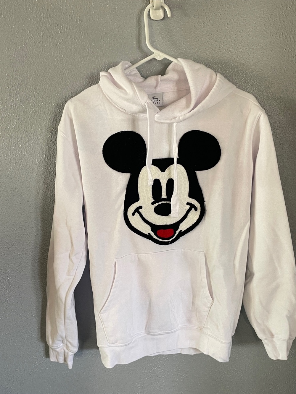 Disney White Mickey Mouse Graphic Pullover Hoodie Womens Size M
